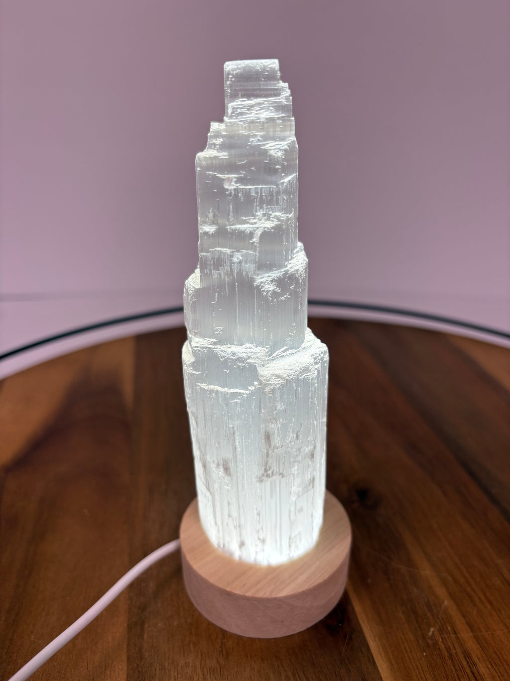 💎Raw Selenite with Light Stand💎