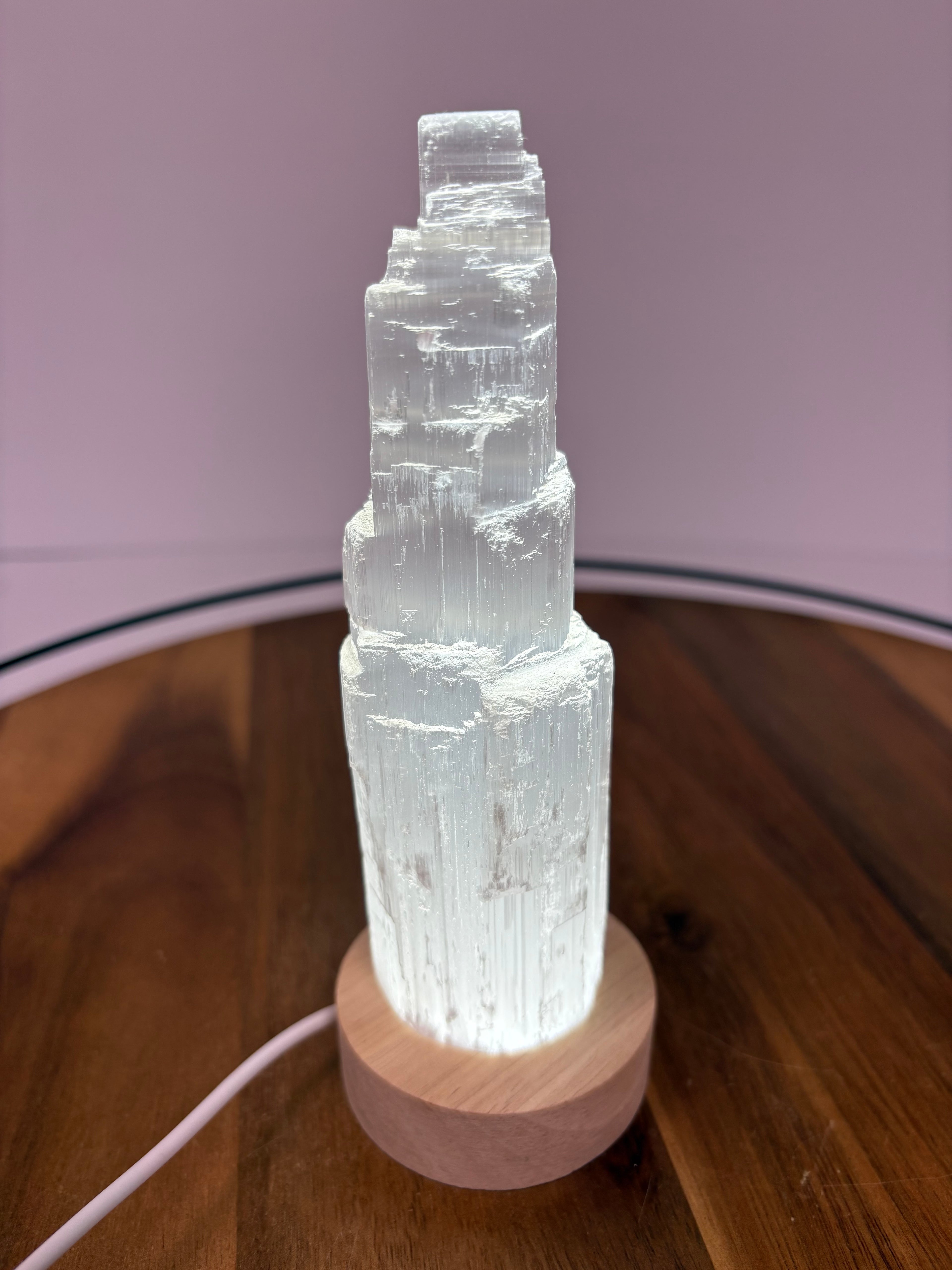 💎Raw Selenite with Light Stand💎