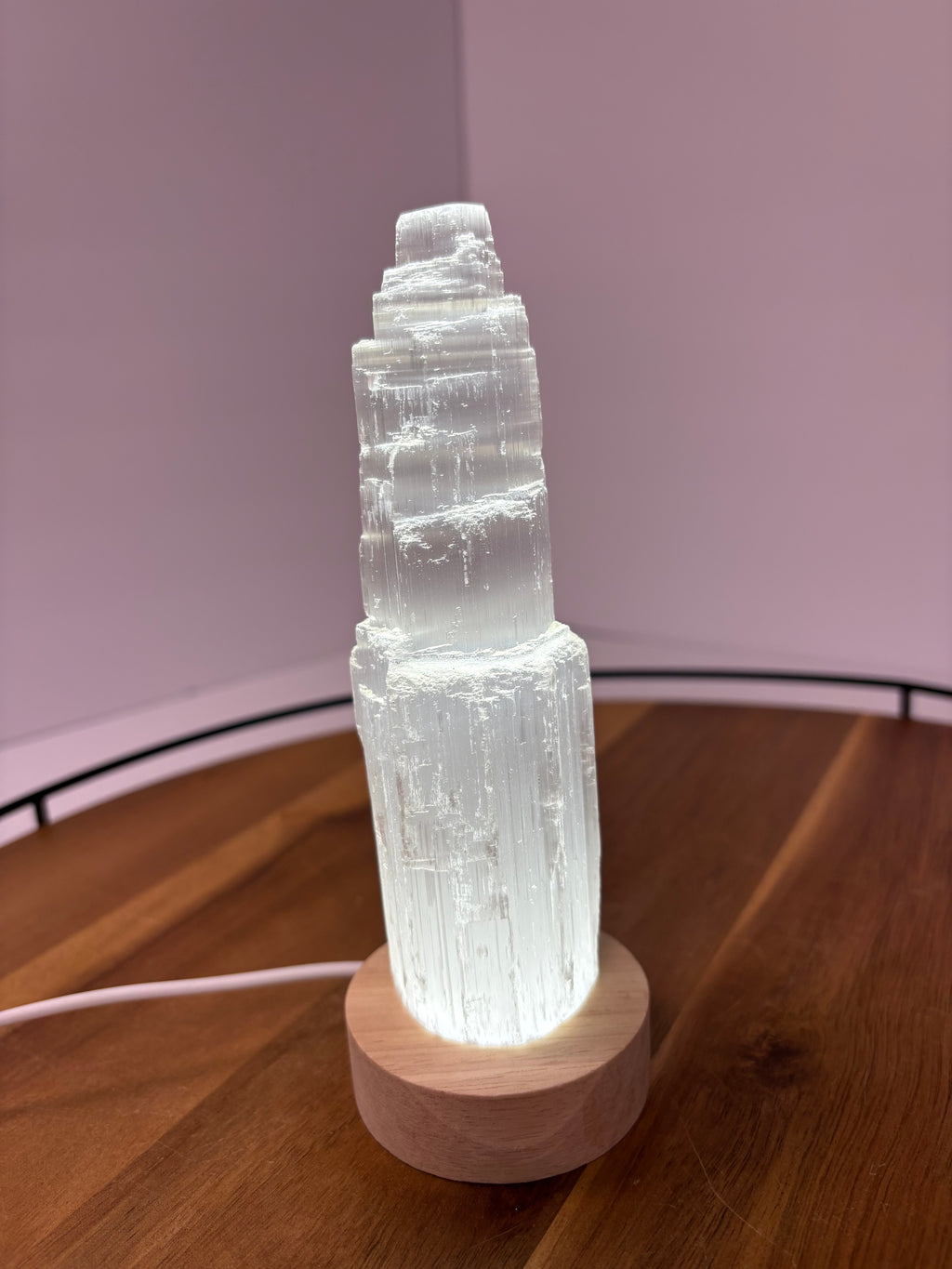 💎Raw Selenite with Light Stand💎