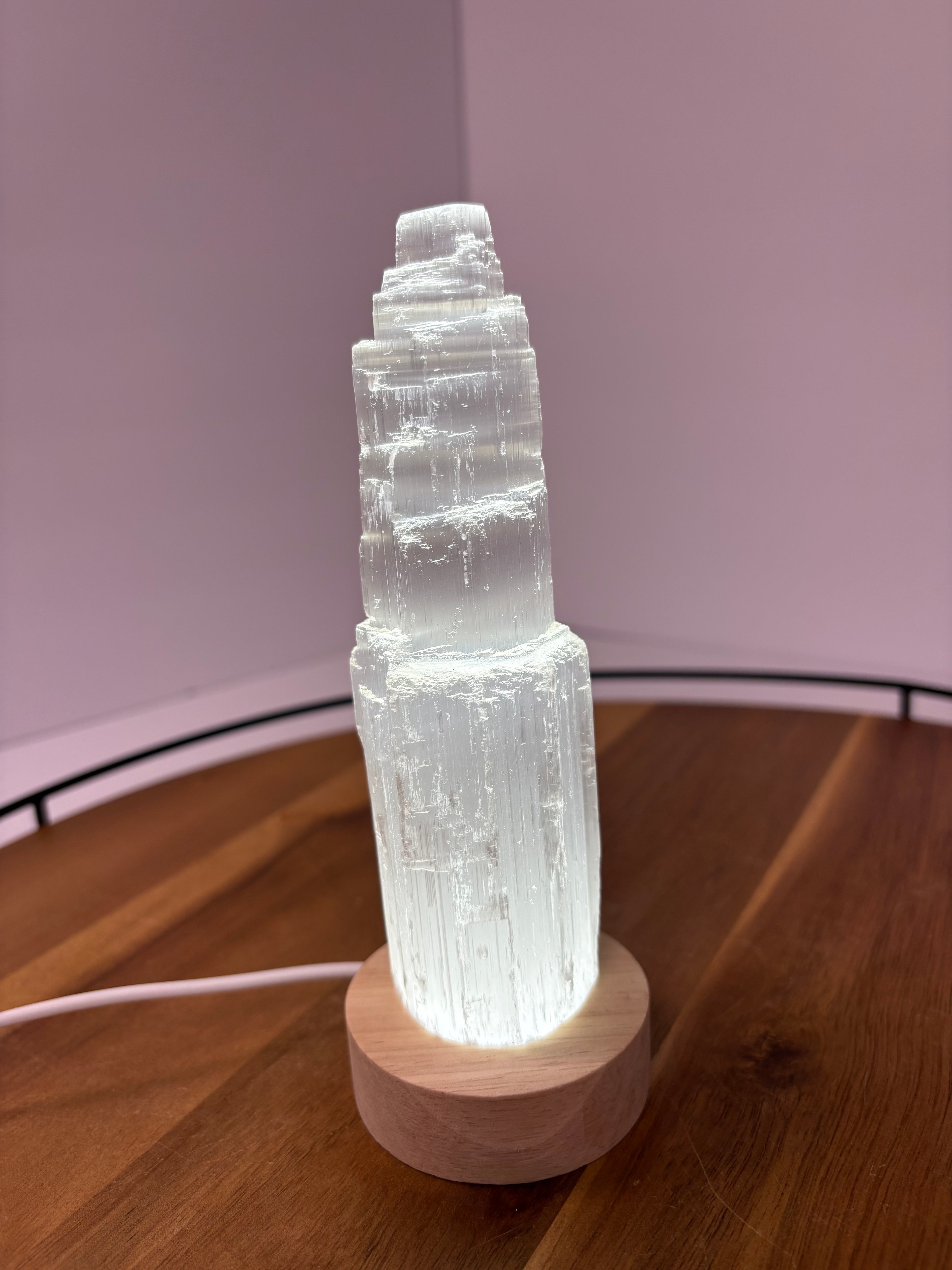 💎Raw Selenite with Light Stand💎