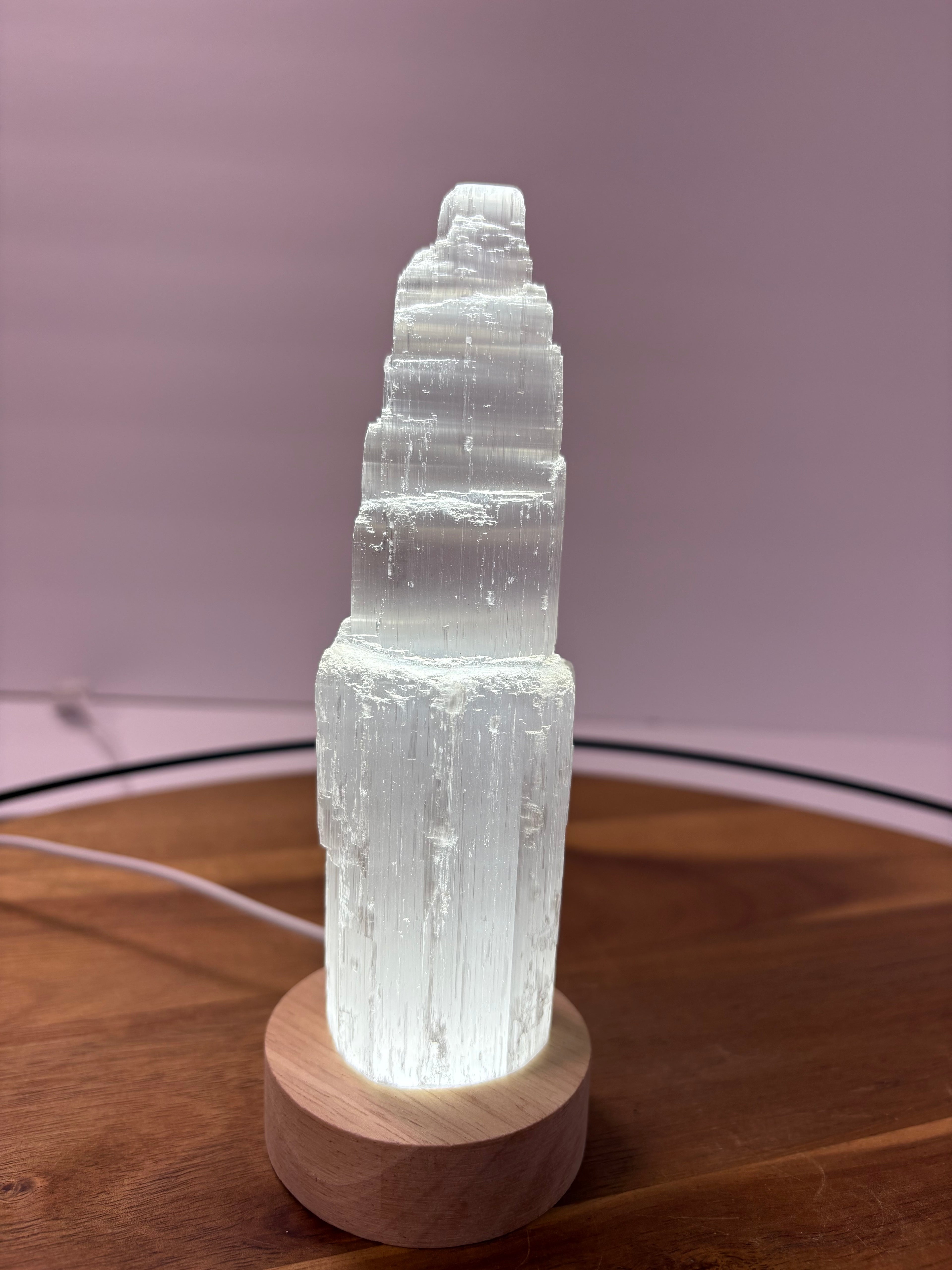 💎Raw Selenite with Light Stand💎